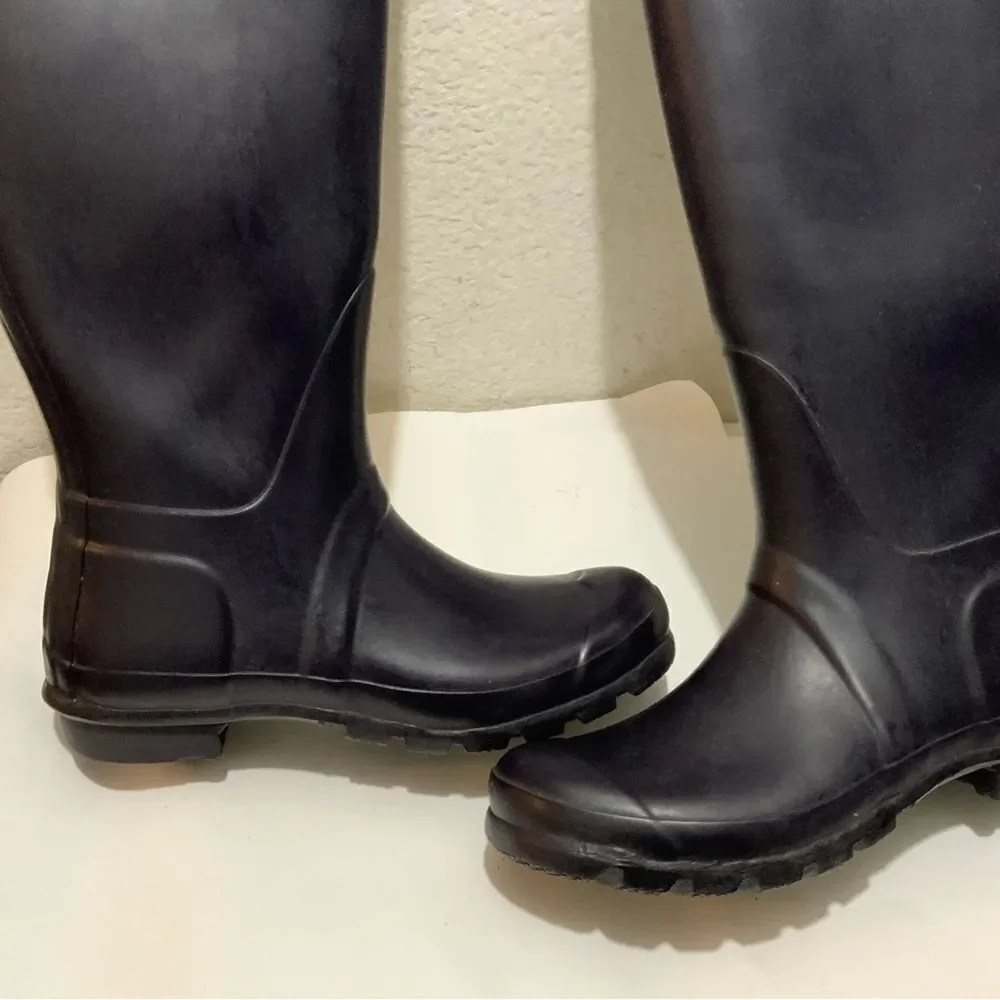 Hunter Original Tall Wellington Purple Rain Boots Size 9 women / 8 Men